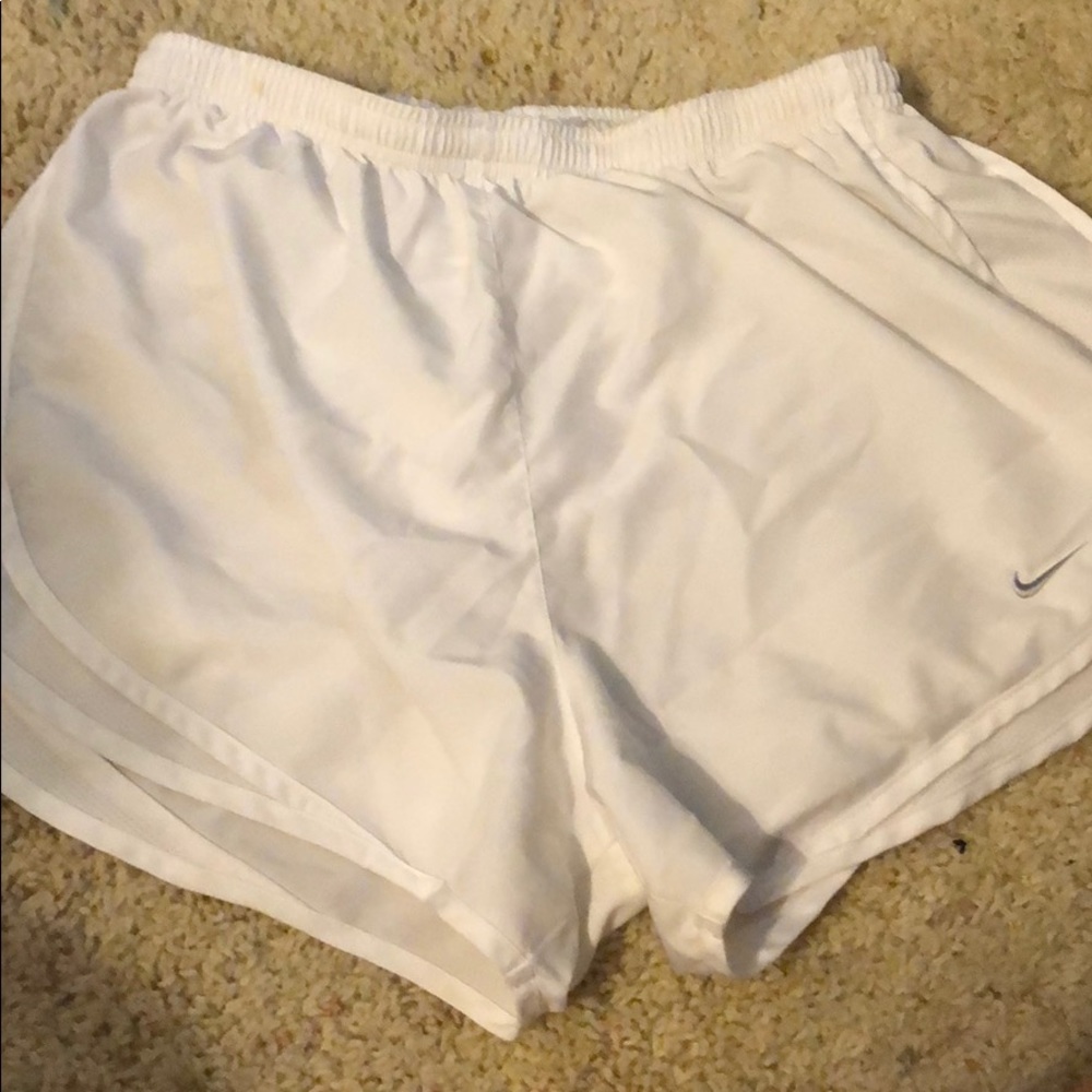 All White Nike Athletic Shorts